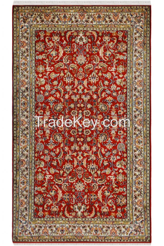 All Over Rouge Fleur Pure Silk Rug