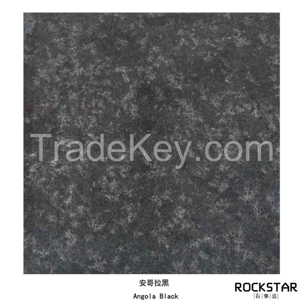 Cheap China Angola Black- Polished/Flamed/Bush Hammered Granite