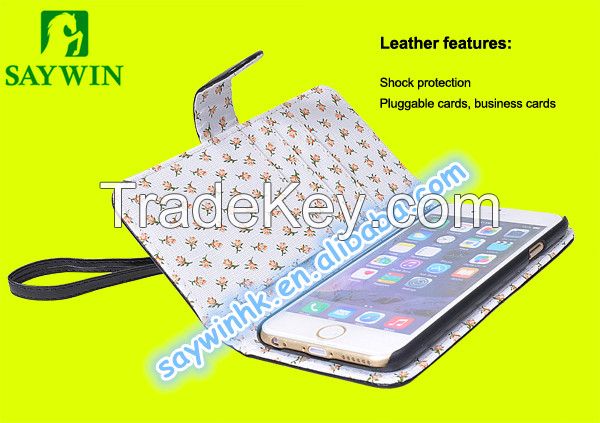 Brand New Luxury PU Leather fashion Wallet style phone Cover for iphone