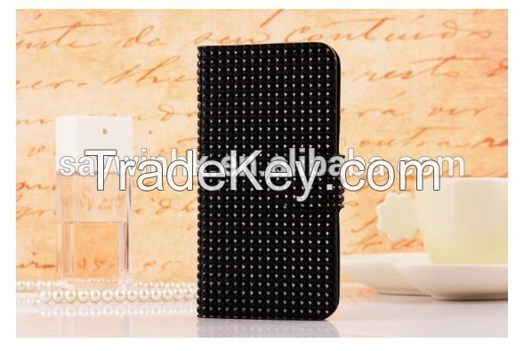 Full Diamond shaped plastic bead wholesale flip phone case for iphone 5/5s