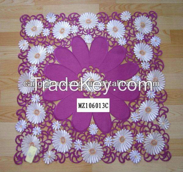 purple yellow embroidery lace tablecloth