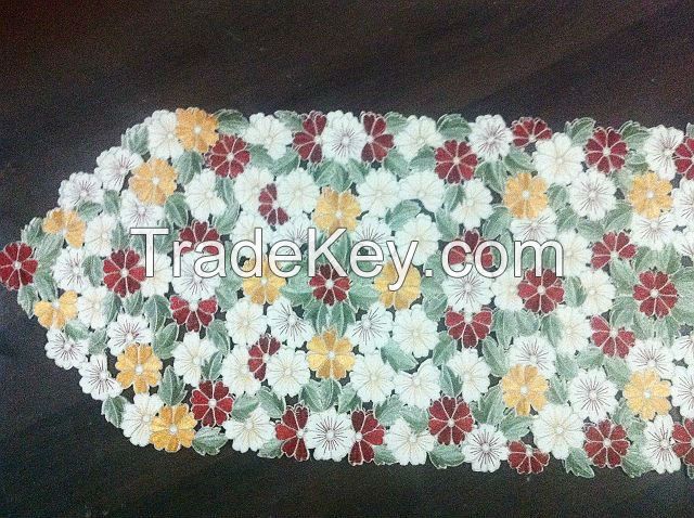 Embroidery /colorful lace table cloth