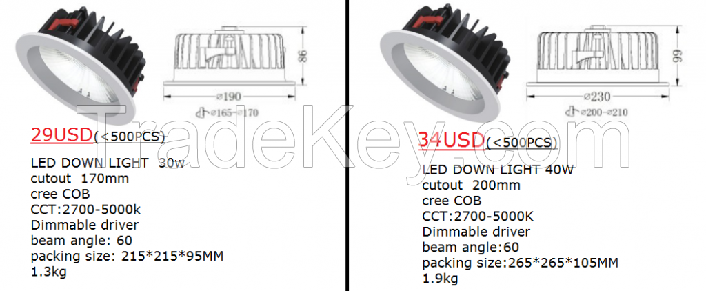 LED down light 30w 40W TUV CE