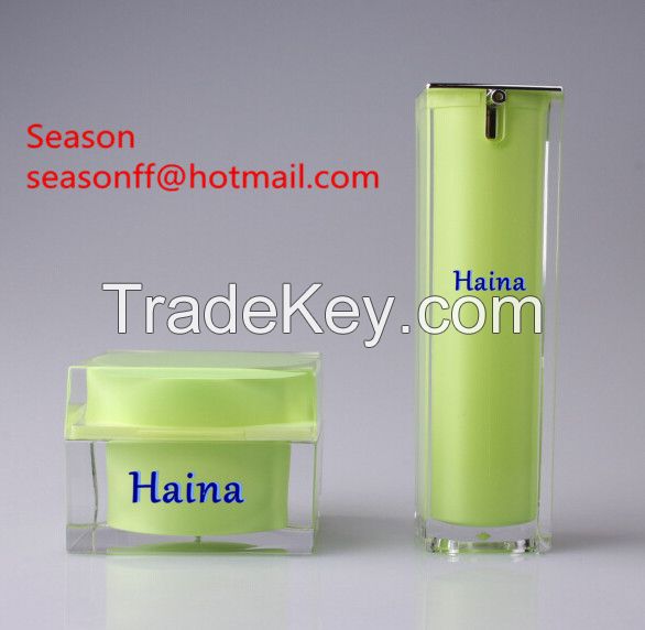 Luxury Acrylic airless pump bottles Square acrylic lotion bottles