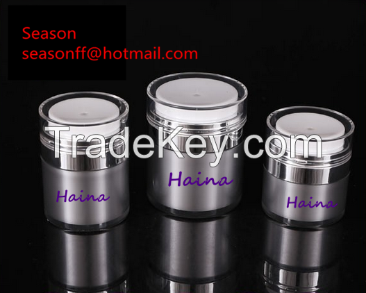 Luxury Acrylic airless pump jars Round acrylic cream jars