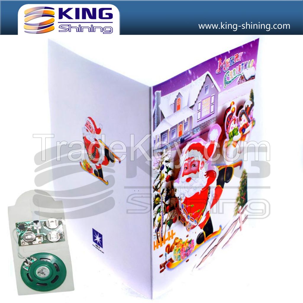Cute Xmas music greeting cards with melody chip.