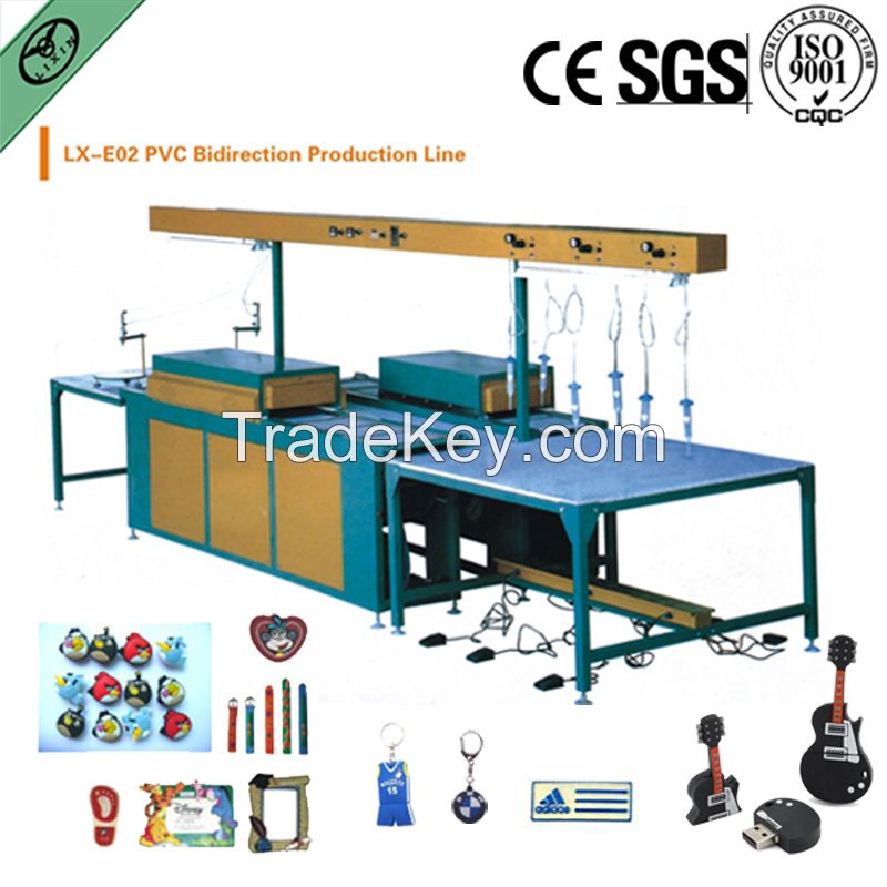 latest bidirection PVC production line for key chain, cat mat, cup mat, photo frame