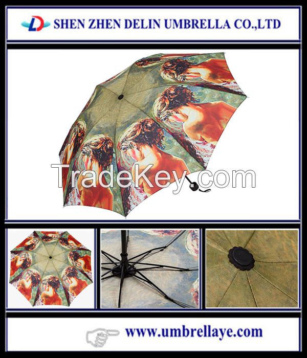All 21'' full print fold umbrella for spring, odm umbrella canopy