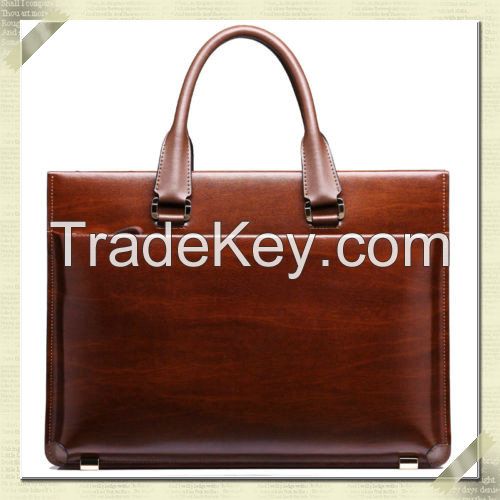 leather business bag 14 Inch Men's portfolio laptop leather briefcase