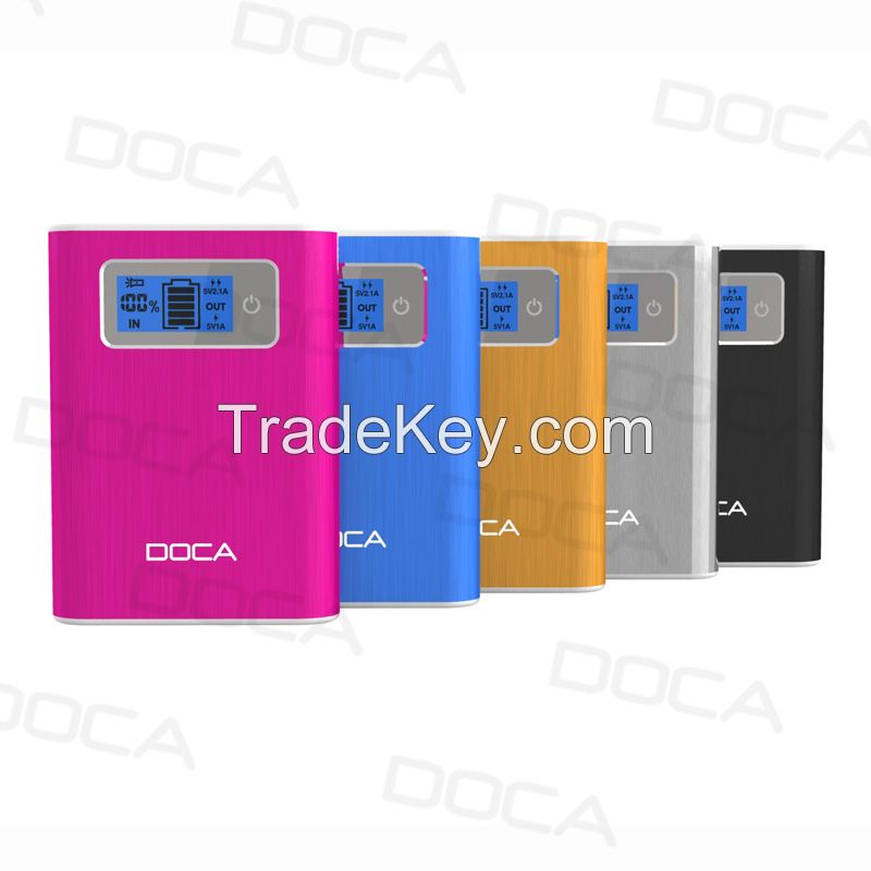 DOCA D568 high capacity 12000mah power bank with touch srceen