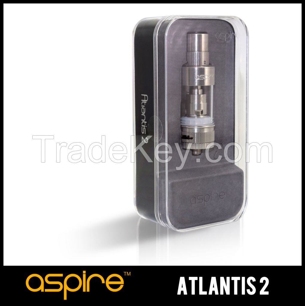 IN STOCK Authentic Aspire Atlantis 2.0 Atomizer Tank 3Ml Pyrex Glass Tube Adjustable Airflow Clearomizer with 0.3ohm Coil