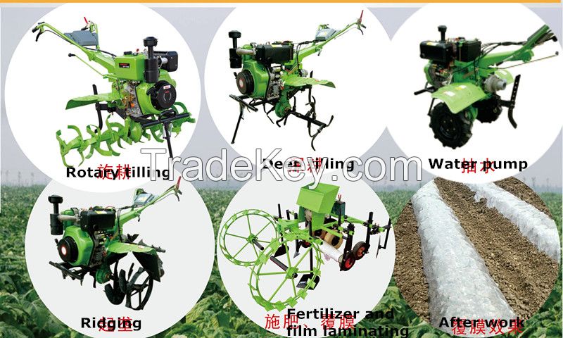 Farm diesel tiller 6hp 9hp 12hp Kama mini cultivator rotovator manufacturer