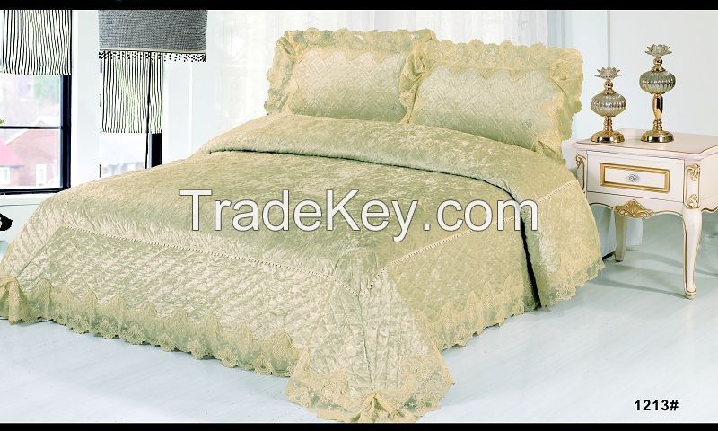 Bedding Set white/beige Jacquard bed cover