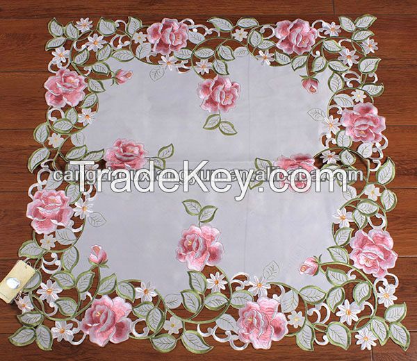 Vintage linen embroidery cutwork place mat