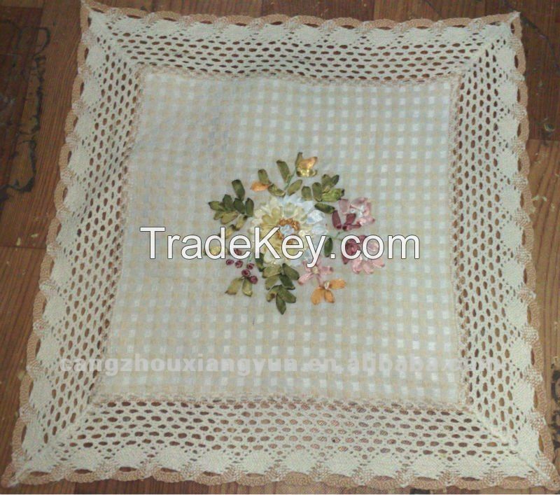 Custom ribbon embroidery wedding table cloth