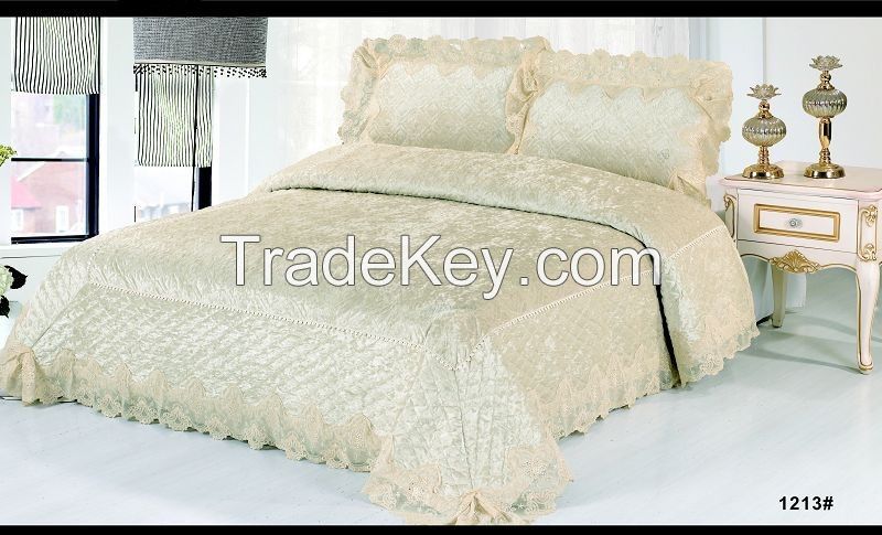 Bedding Set white/beige Jacquard bed cover