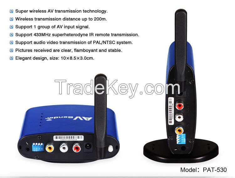 PAT-530 5.8G Wireless AV TV Audio Video Sender Transmitter Receiver IR Repeater for IPTV DVD STB DVR