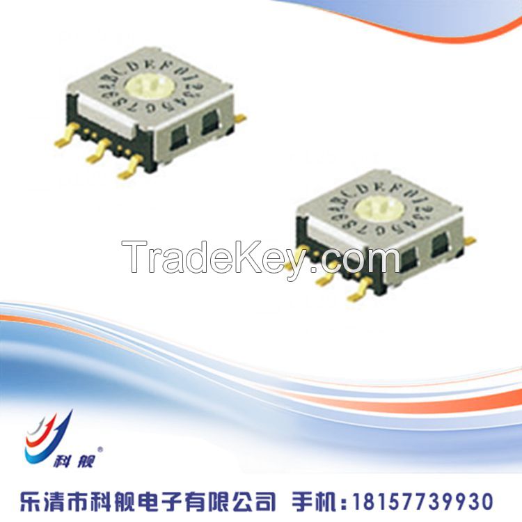 7*7mm Rotary Type ,7.2*7.2*0/3.0 Surface Mount  Rotary Switch