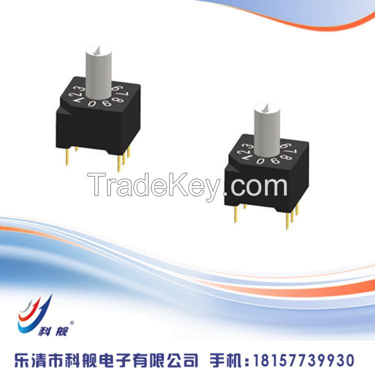 10*10mm Rotary Type , 10.0* 10.0*13.75 Snap-in  Rotary Switch