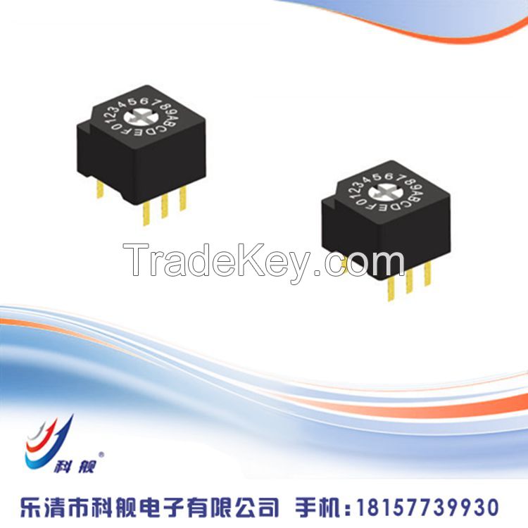 10*10mm Rotary Type , 10.0* 10.0*6.85 Snap-in  Rotary Switch