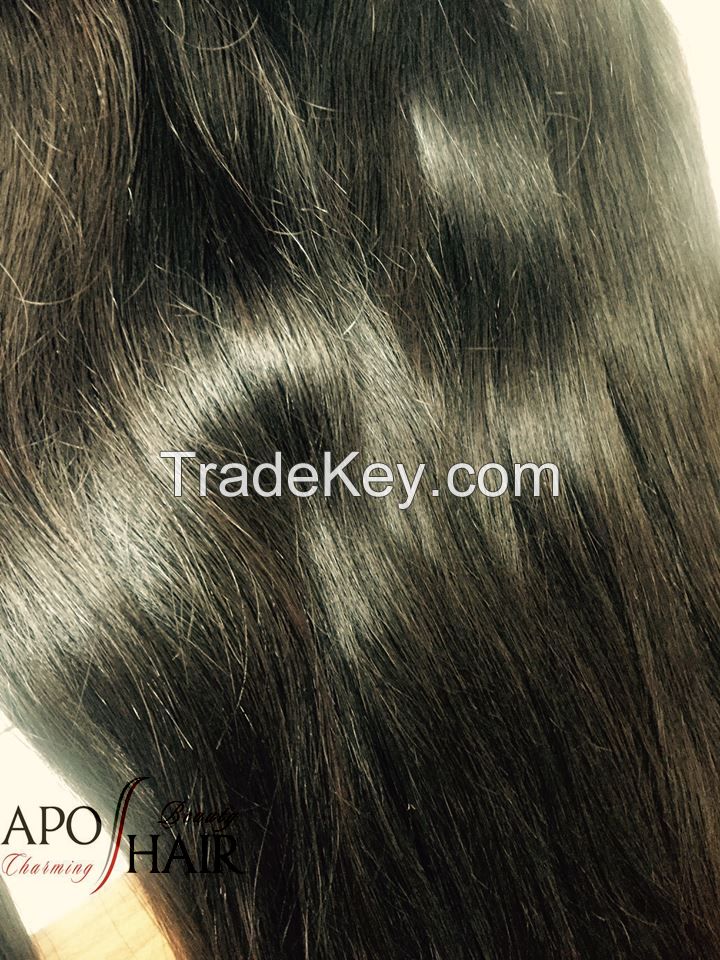 Straight Human Hair Weaved With Natural Color