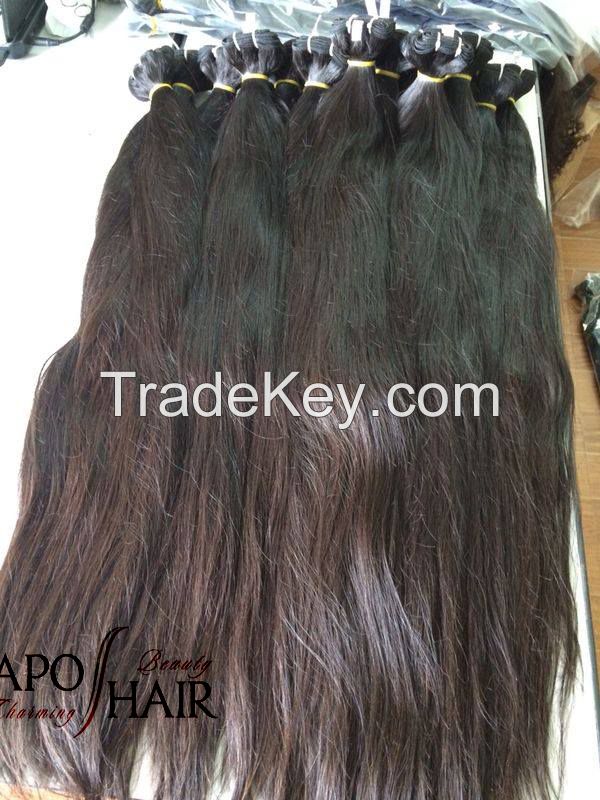Straight Human Hair Weaved With Natural Color