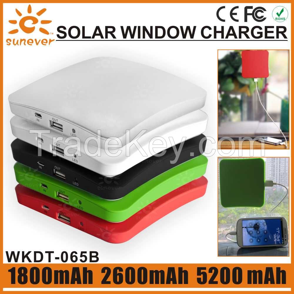 1800mAh/ 2600mAh/5200mAh factory cheap price portable solar window charger/solar charger window/window solar charger