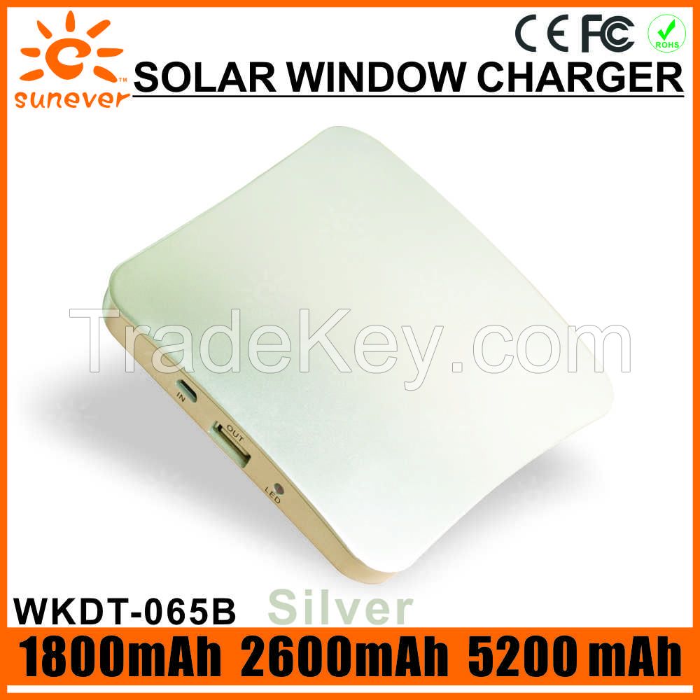 1800mAh/ 2600mAh/5200mAh factory cheap price portable solar window charger/solar charger window/window solar charger