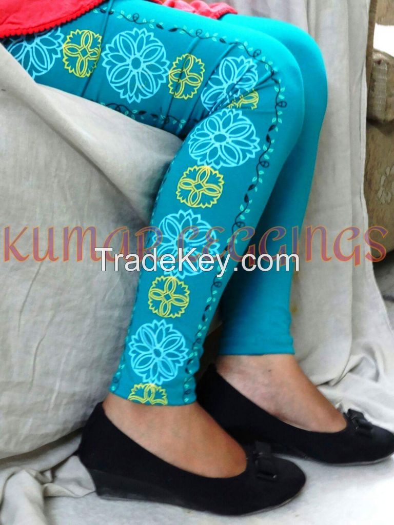 London Leggings Cotton Lycra Ladies Black Plain Churidar Legging