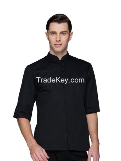 Â½ Seeve waiter's shirt- Black
