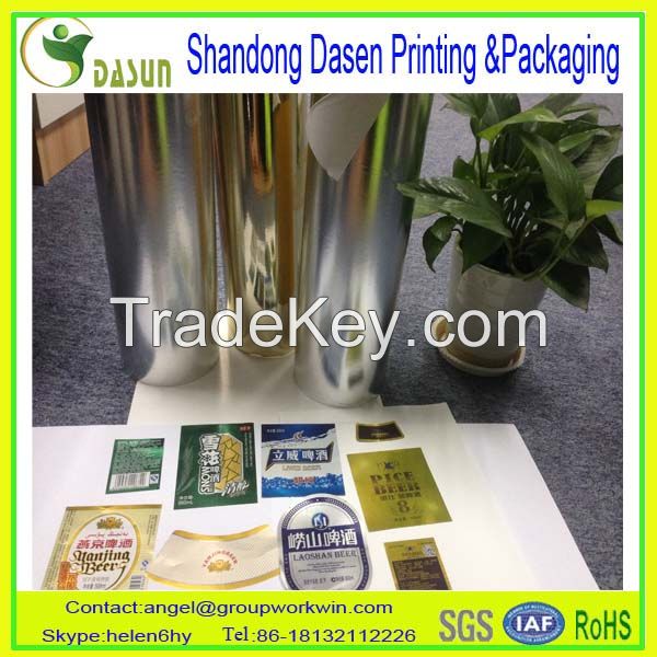 Supplier Metallized Paper For Beer Bottle label