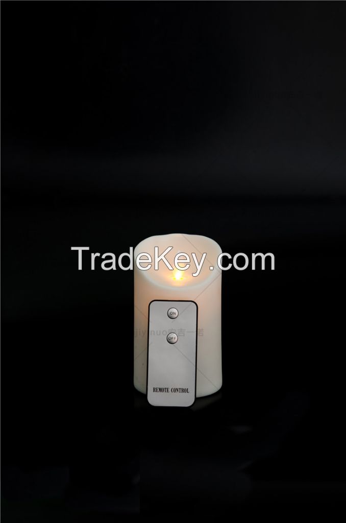 Battery Operated Wax Led Candle with Real Flame