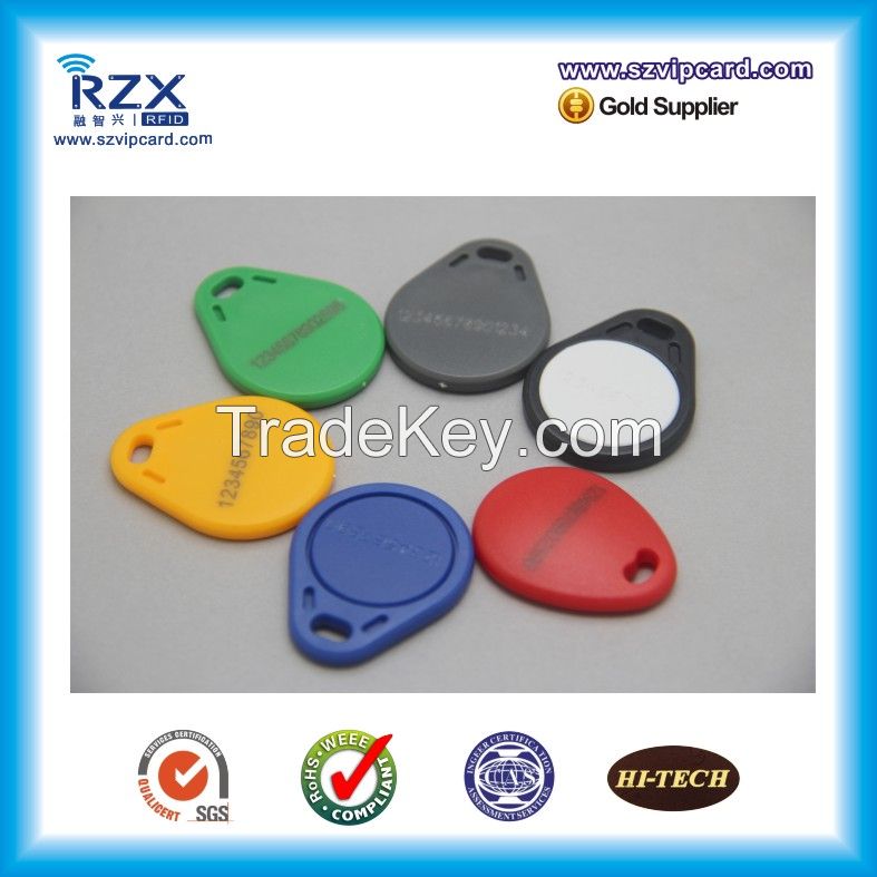 waterproof UID printed access control rfid key fob in shenzhen