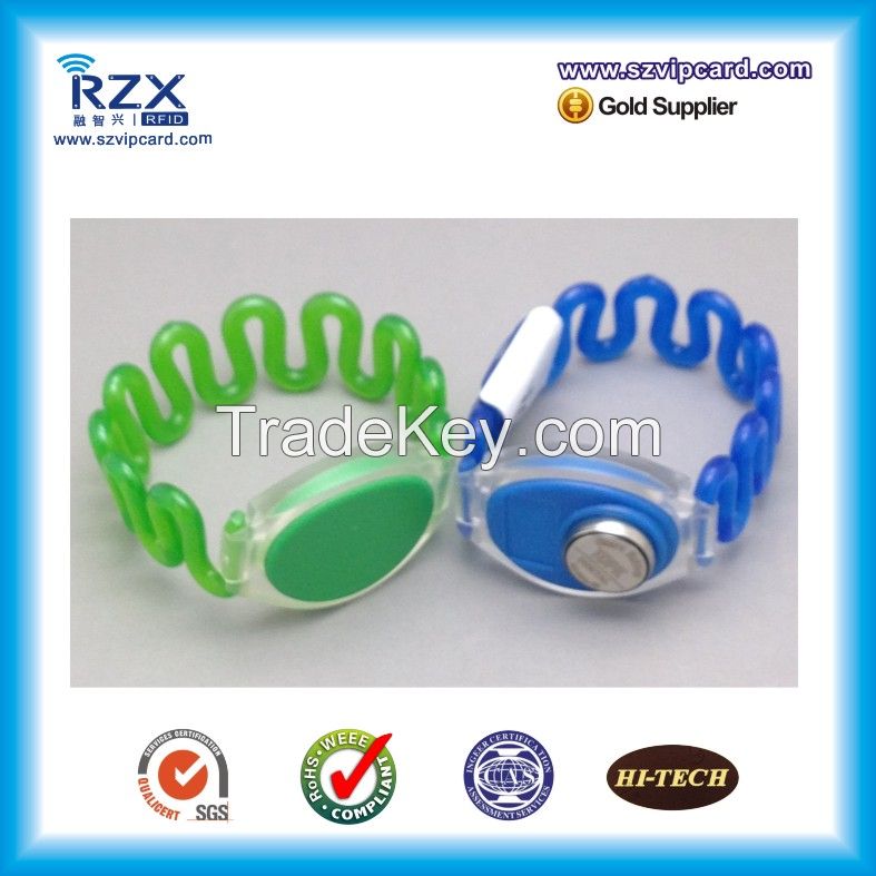 High quality silicone adjustable bracelet rfid wristband with MIFARE Classic 1K/ 4K