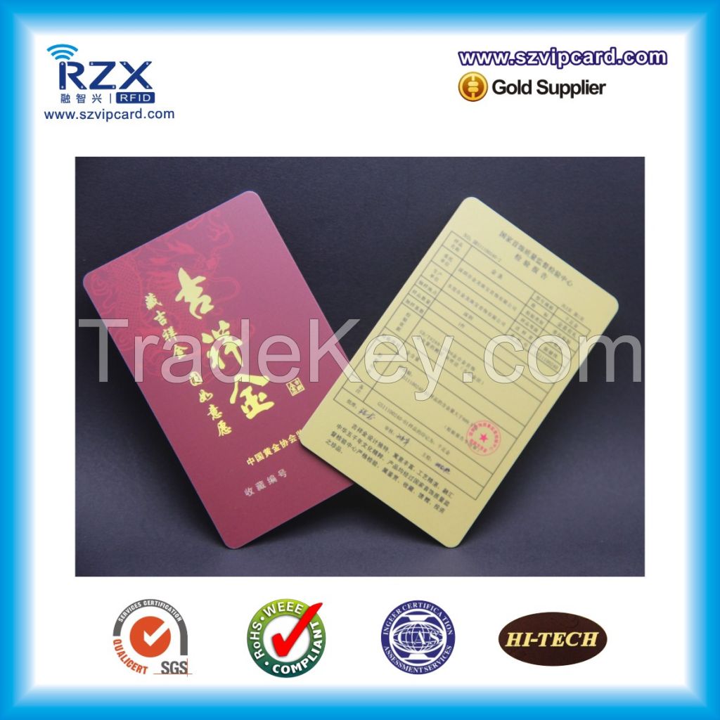 full color printing ISO14443A Credit card size rfid card with MIFARE Classic 1k