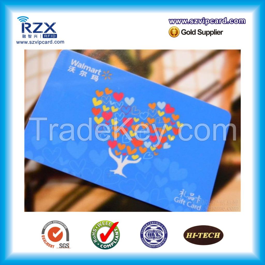 full color printing ISO14443A Credit card size rfid card with MIFARE Classic 1k