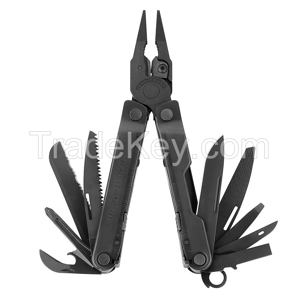 LEATHERMAN 831553 Rebar Multi-Tool, Black, 17 Tools, Nylon