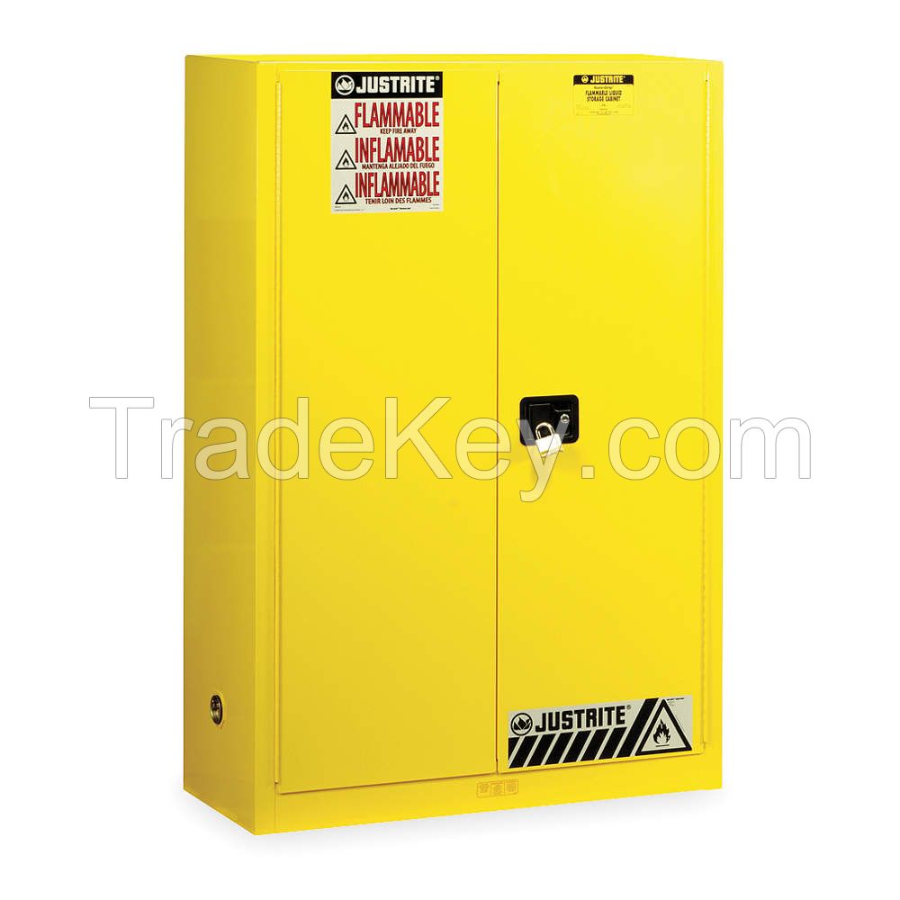 JUSTRITE   894500  Flammable Safety Cabinet, 45 Gal., Yellow