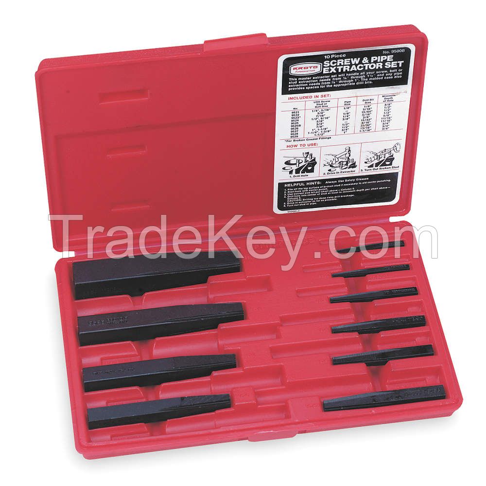 PROTO   J9500B   Screw Extractor Set 1/8-1 In 10 Pc