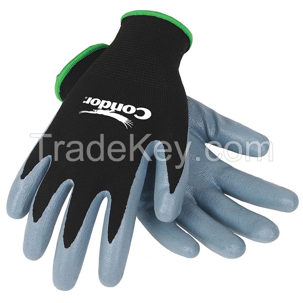 CONDOR 2UUE9 D1538 Coated Gloves M Black/Gray PR