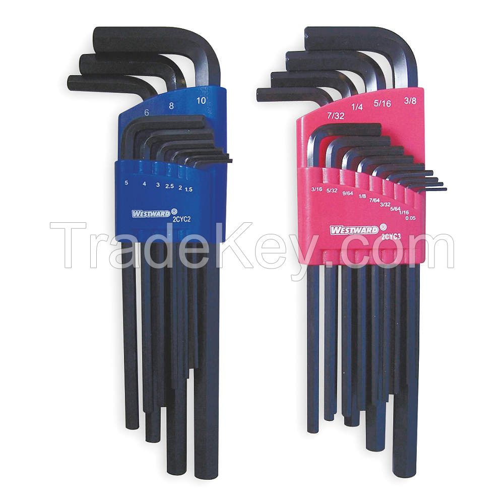 WESTWARD 2CYC4 Hex Key Set 0.05 - 3/8 In. 1.5 - 10mm