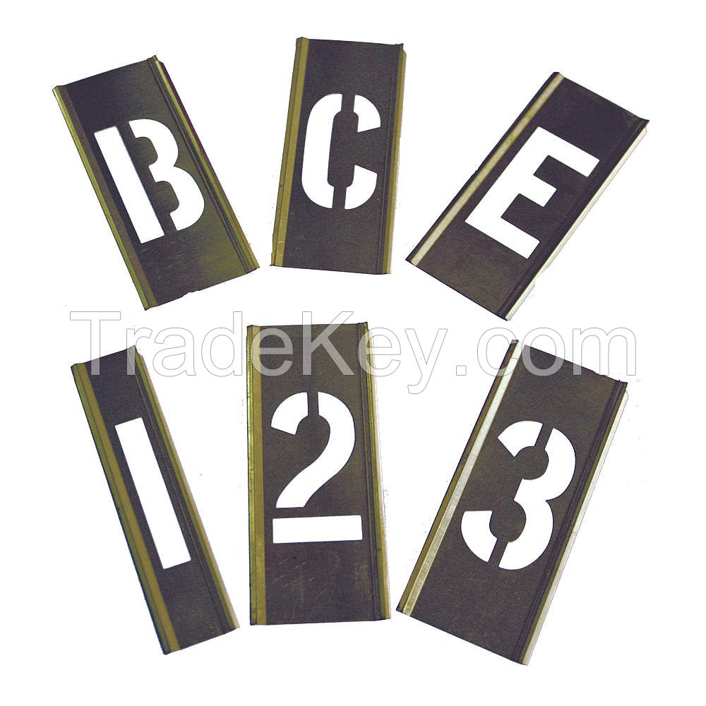APPROVED VENDOR 6A231 Interlocking Stencil Numb Letters Brass APPROVED VENDOR 6A231