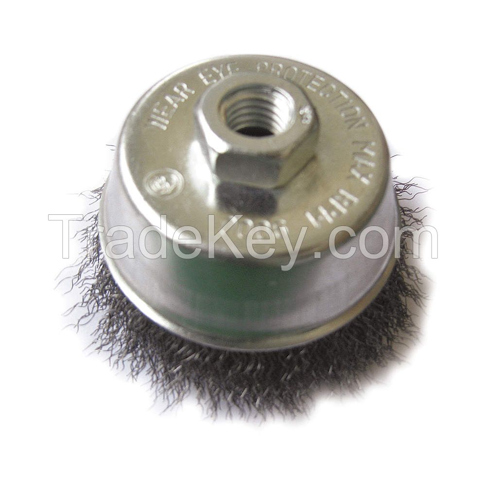 WESTWARD 4EDT6 Cup Brush 3 In D Steel 0.0140 Wire WESTWARD 4EDT6