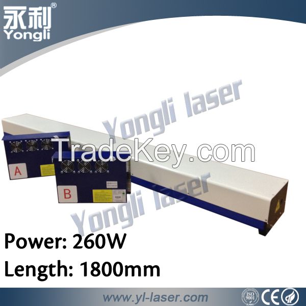 260W CO2 laser tube for cutting 3mm stainless steel