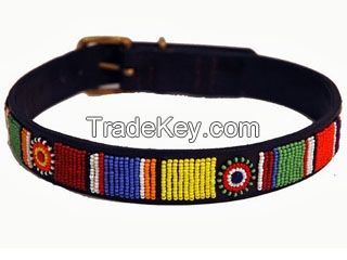 Beaded Leather Belt