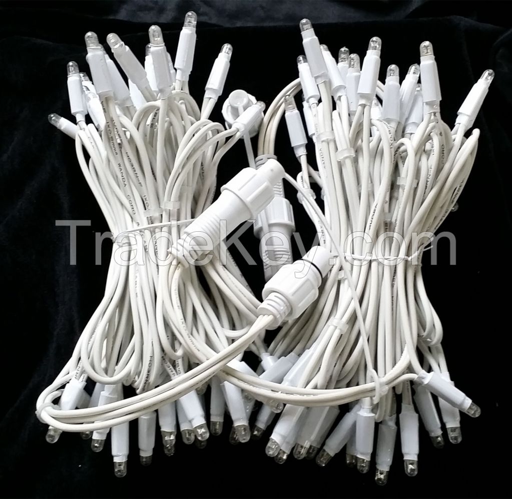 230V LED rubber cable string light IP44 with white LED