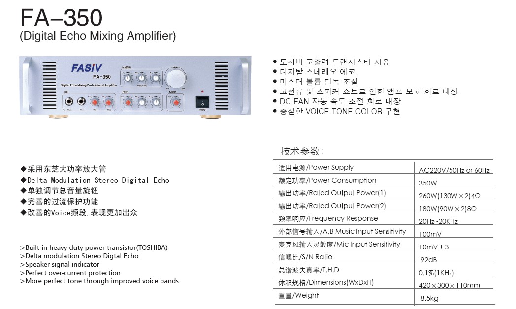 Digital Echo Mixing Amplifier  FA-350