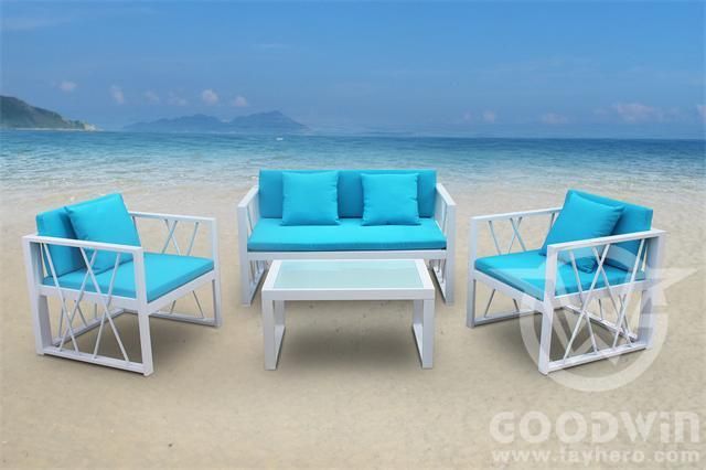GW3297SET goodwin new design outdoor furniture aluminum frame sofa set