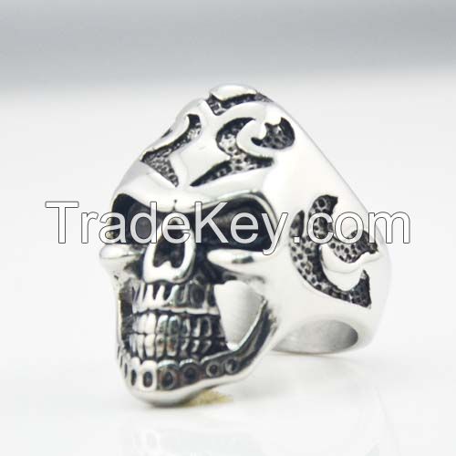 punk white Zircon cube eye Fashion Skull