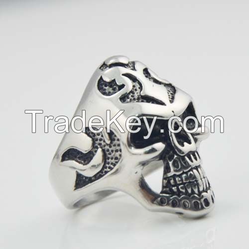 punk white Zircon cube eye Fashion Skull 